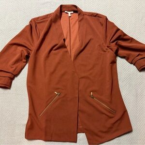 Maurices Women's Rust Blazer with Zipper Details
